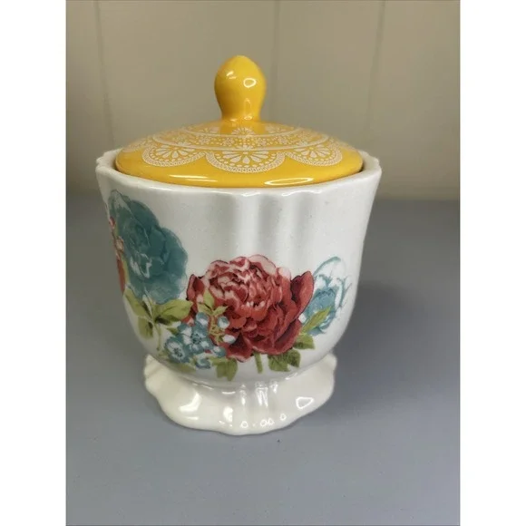 Pioneer Woman BLOSSOM JUBILEE Sugar Bowl W/ Lid SPOONFUL OF SUGAR - Picture 3 of 6